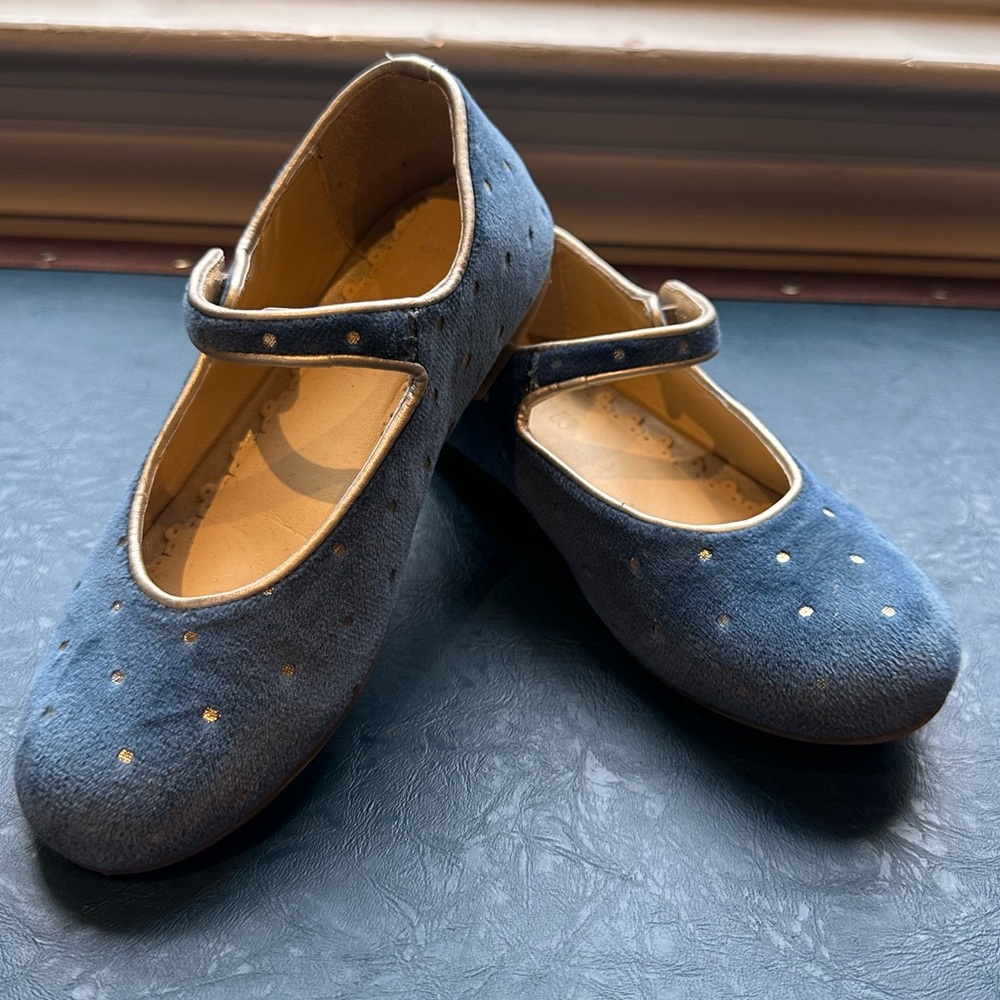 Mini Boden Blue Mary Jane Shoes with Dots